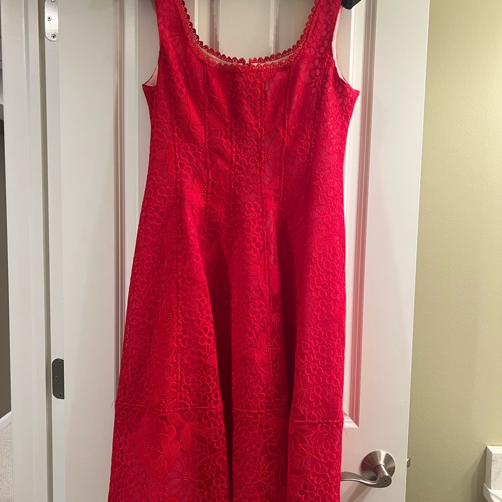 Nanette Lepore Vibrant Red Lace Dress